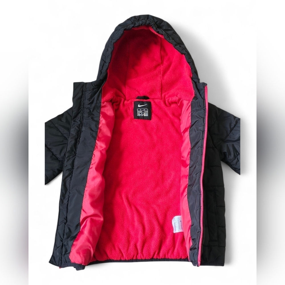 Nike Kids Black & Red Puffer Jacket Size 5/6Y - Picture 6 of 9